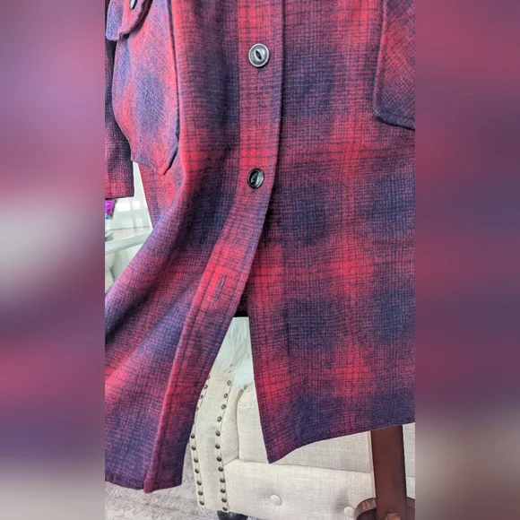 Vintage Pendleton Plaid 100% Virgin Wool Shirtdress Long Sleeve Made In USA XL - Picture 9 of 15